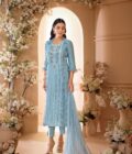 Powder Blue Rawsilk - Image 2