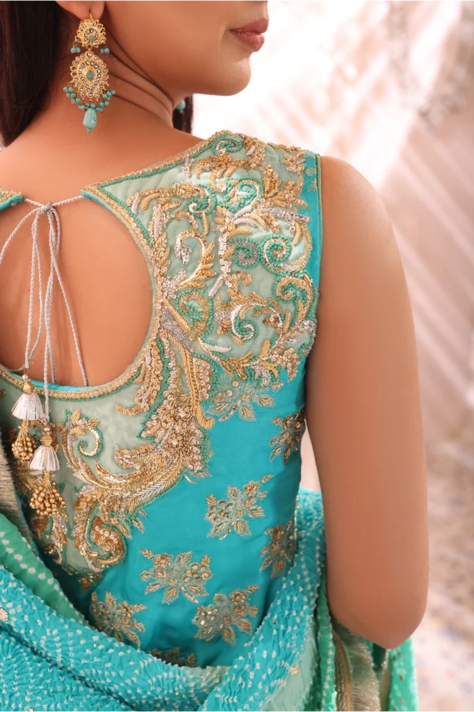 Blue chunri lehenga - Image 4