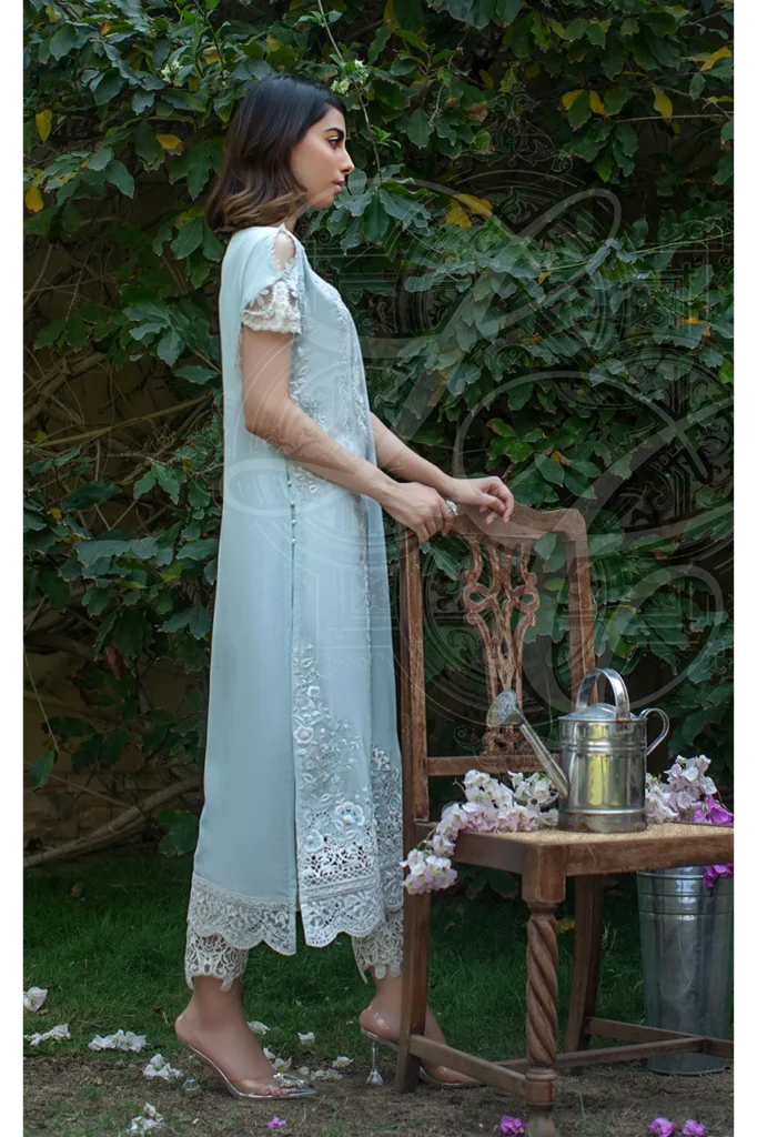 Blue Boxy Kurta With Pants - Image 2