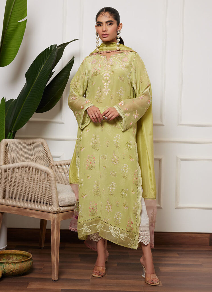 Safiya Kiwi Shirt And Dupatta - Image 4