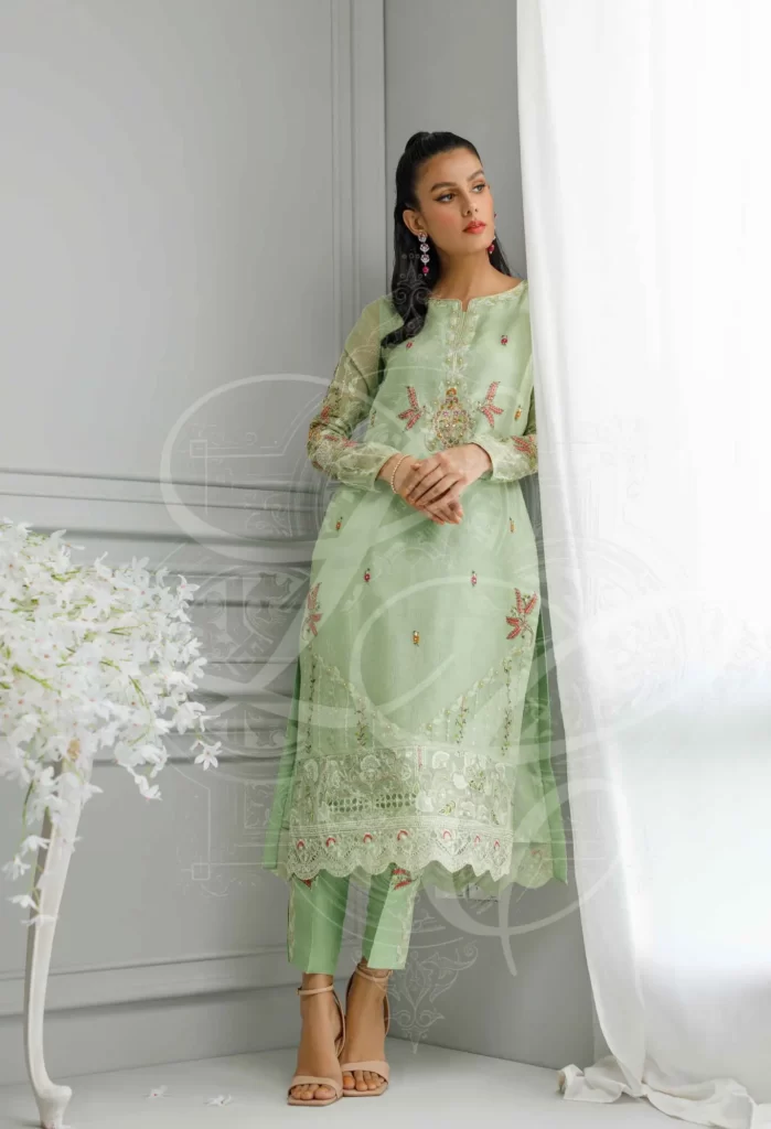 Sage Green Shirt And Pant Set - Image 3