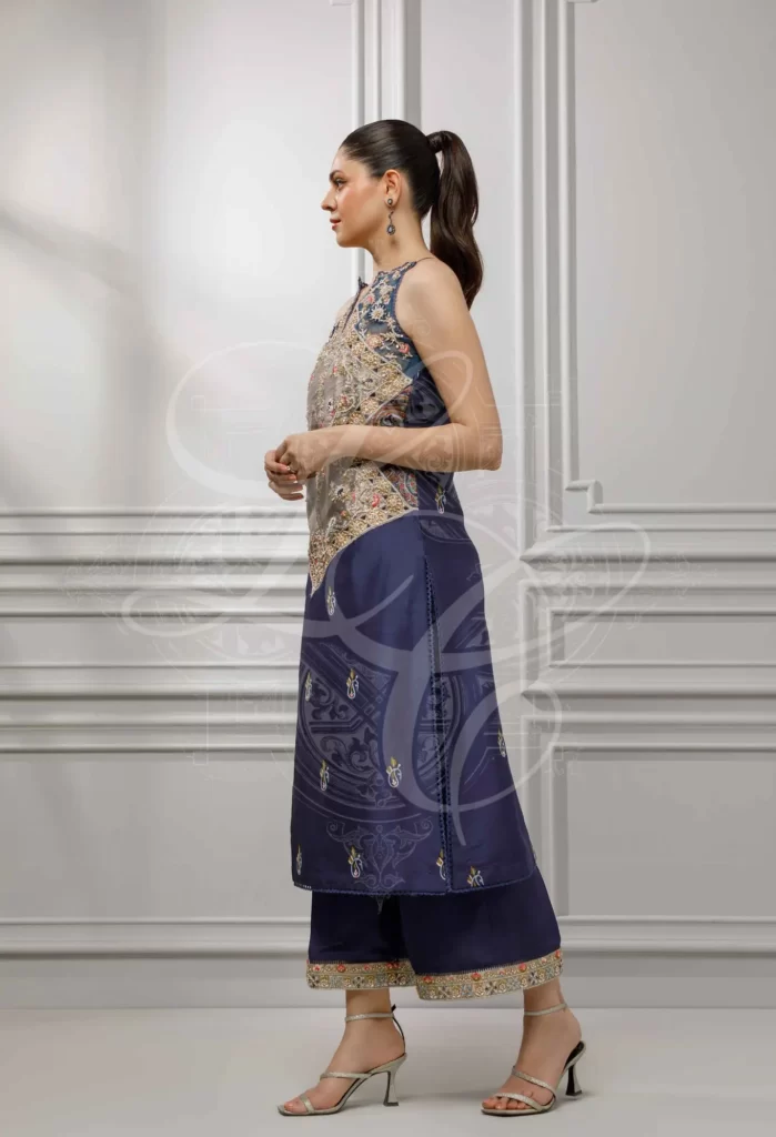 Dark Blue Halter Top Set - Image 3