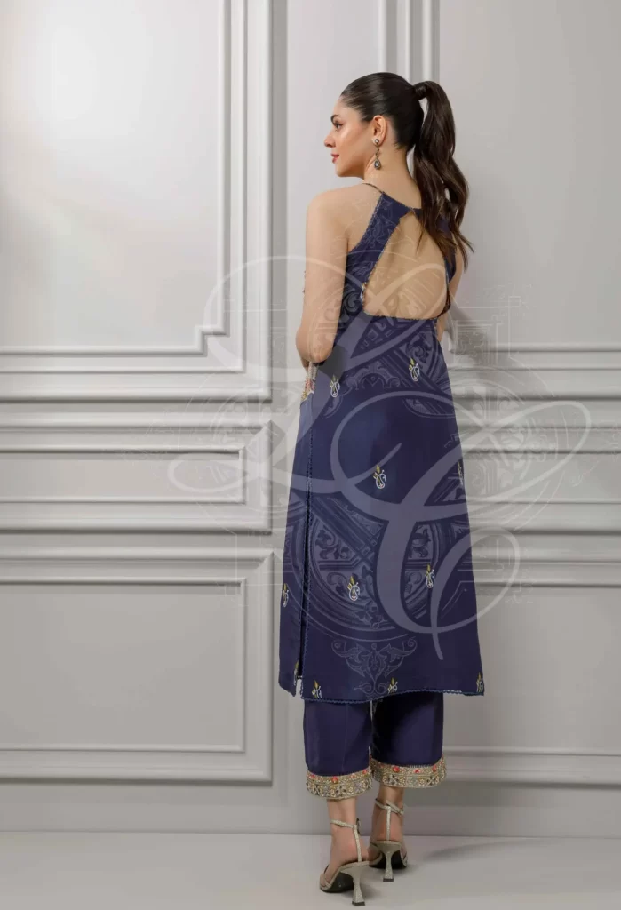 Dark Blue Halter Top Set - Image 2