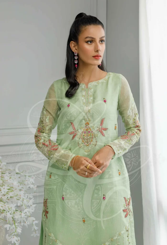 Sage Green Shirt And Pant Set - Image 4