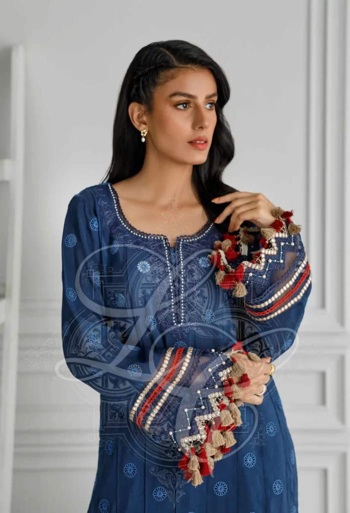 Navy Kurta Set - Image 4