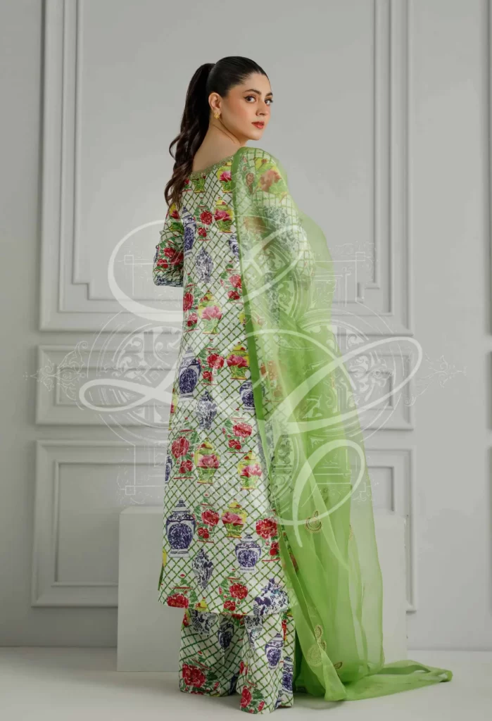 Lime Green Printed Co Ord Set - Image 3