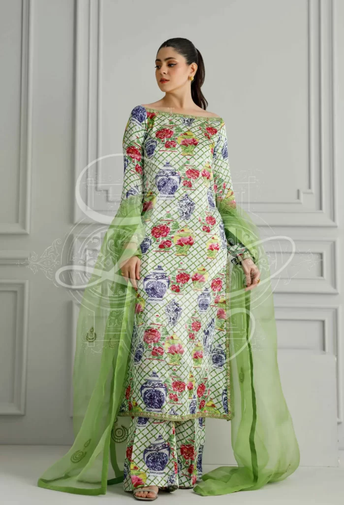 Lime Green Printed Co Ord Set