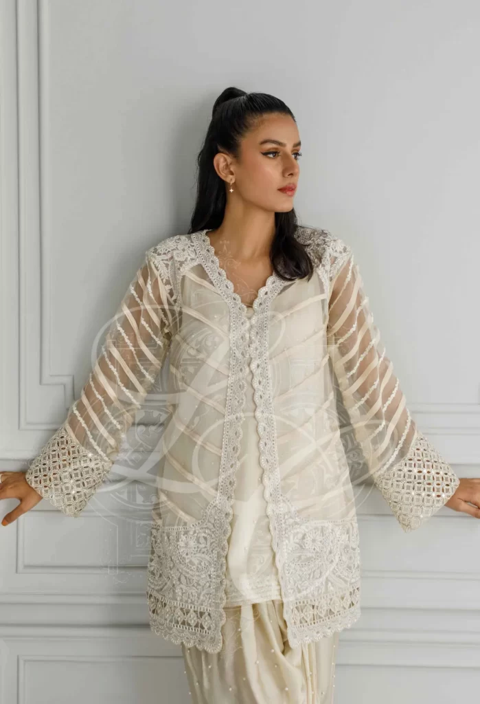 Cream Coat And Sarong Set - Image 4