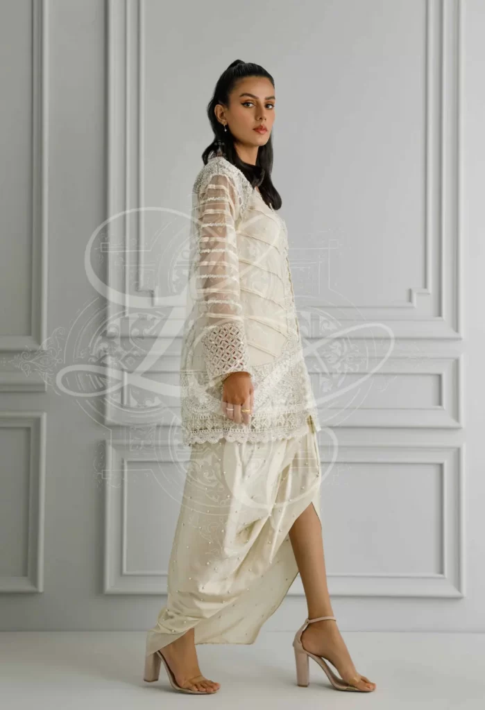 Cream Coat And Sarong Set - Image 2