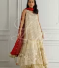 Ivory Dress With A Crushed Lehenga