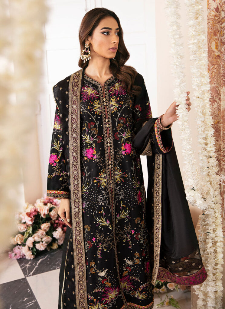 Pinar black shirt and dupatta - Image 4