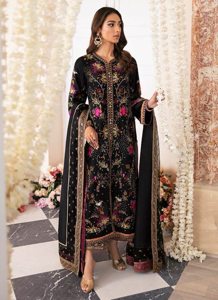 Pinar black shirt and dupatta - Image 2