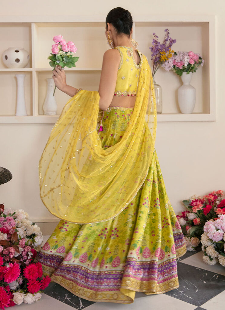 Elika lime lehnga choli and dupatta - Image 6