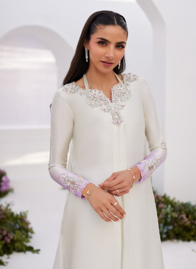 Lique Silver Ombre Embellished Kaftaan Cut Shirt - Image 2