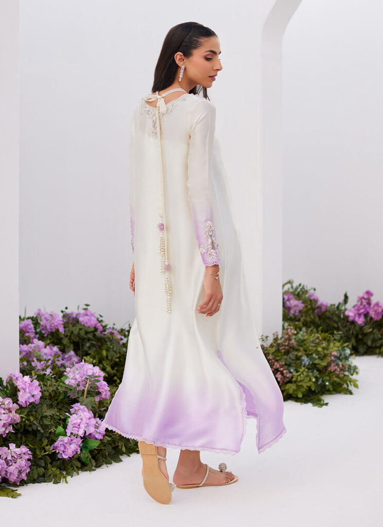 Lique Silver Ombre Embellished Kaftaan Cut Shirt - Image 4