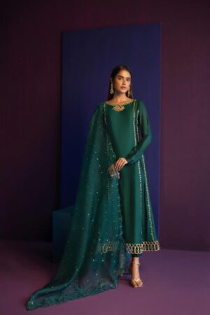 Bottle Green Silk