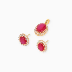 Blossom Ruby Stud Set