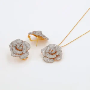 Flower Zirconia Locket Set