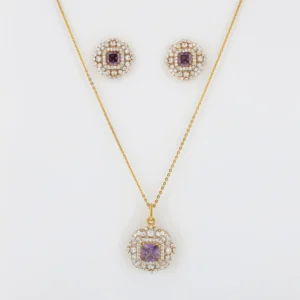 Purple Stone Lokcet Set