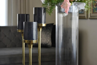 Jet Black Set of Three Candle stands - Image 4