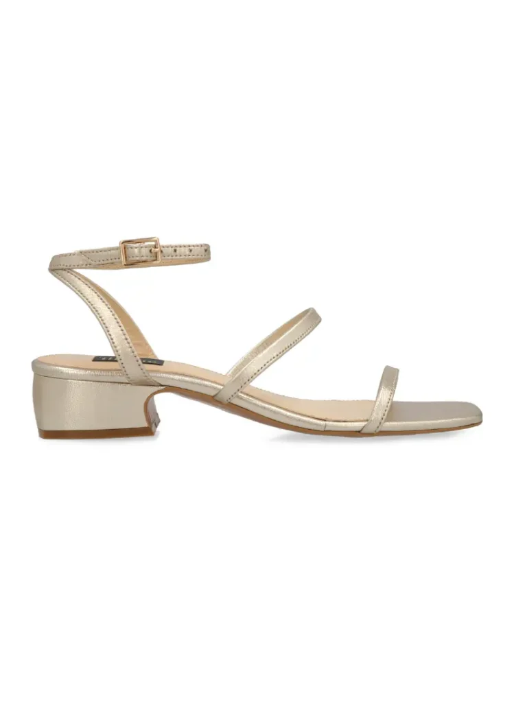 Nora Block Heel in Platino Gold - Image 6