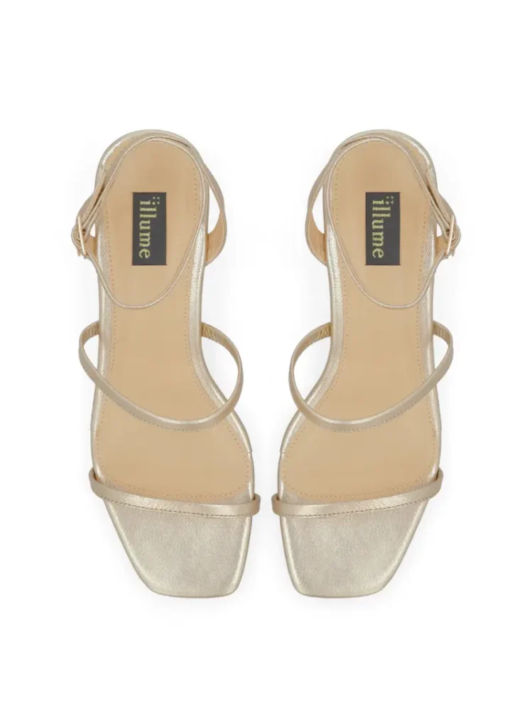 Nora Block Heel in Platino Gold - Image 3