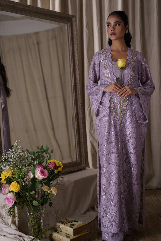 Lilac Sequence Lace With Jumpsuit - Image 2