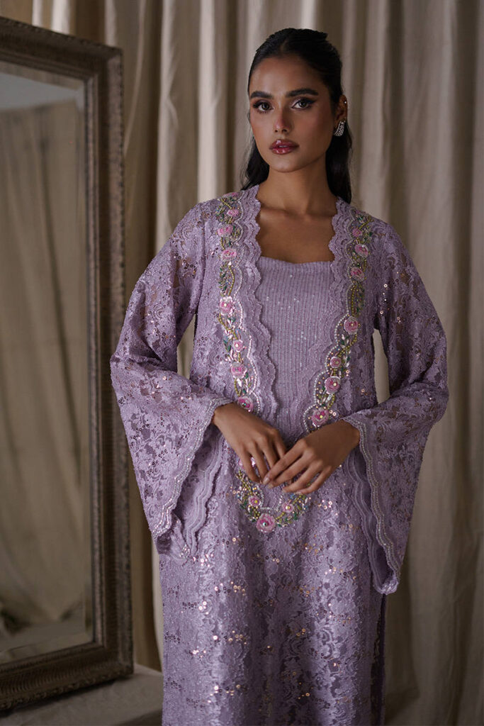 Lilac Sequence Lace With Jumpsuit - Image 6