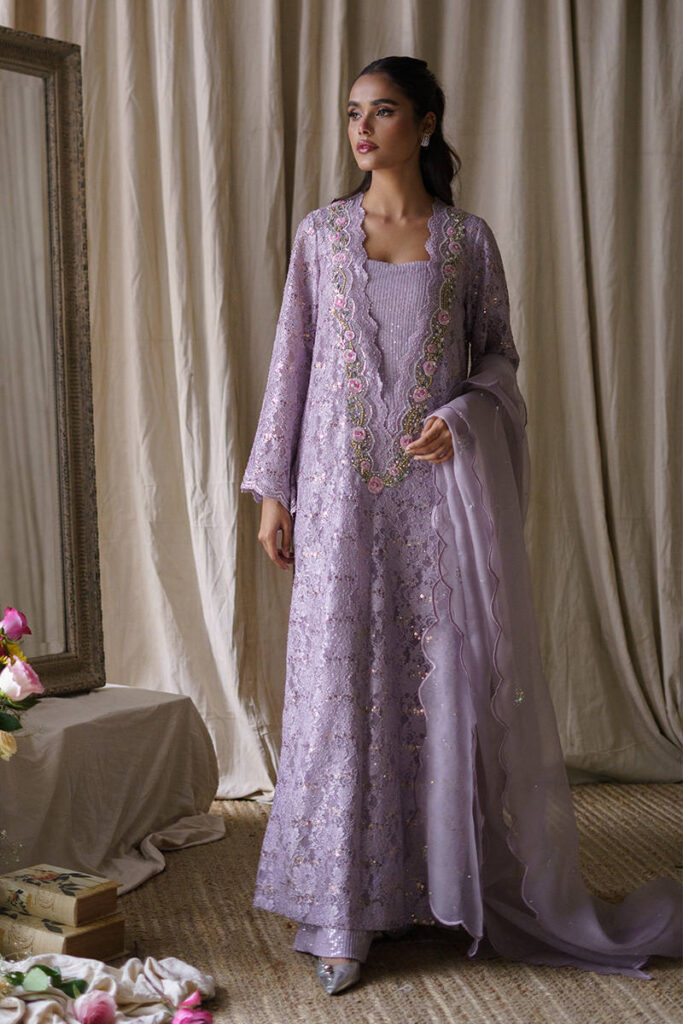 Lilac Sequence Lace With Jumpsuit - Image 9
