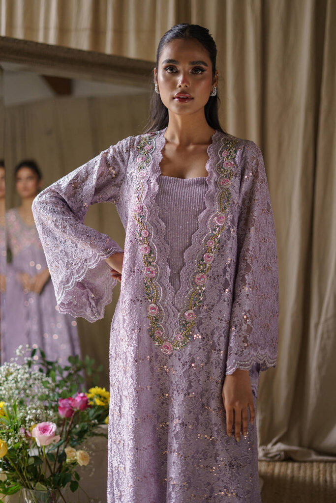 Lilac Sequence Lace With Jumpsuit - Image 7
