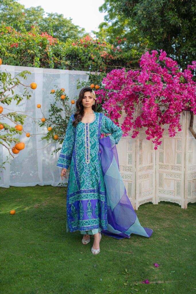 Purple & mint kaftan