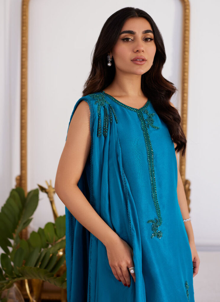 Lilou Raw Silk Shirt With Dupatta - Image 7