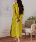Faustine Kiwi Embroidered Raw Silk Shirt - Image 2