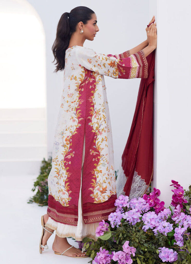 Sangria Trellis Shirt And Dupatta - Image 3