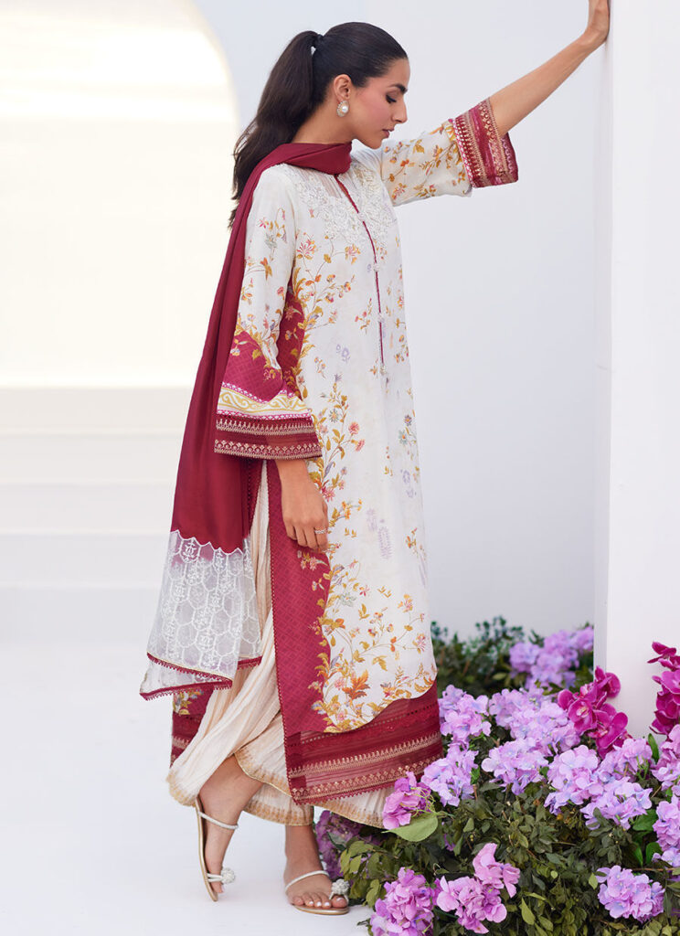 Sangria Trellis Shirt And Dupatta - Image 7