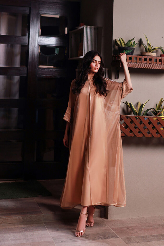 Rose Gold Hand-Embroidered Shrug Set - Image 8