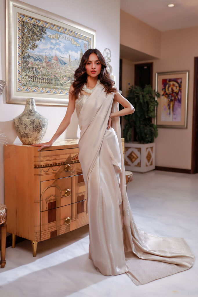 Off White Shine Saree