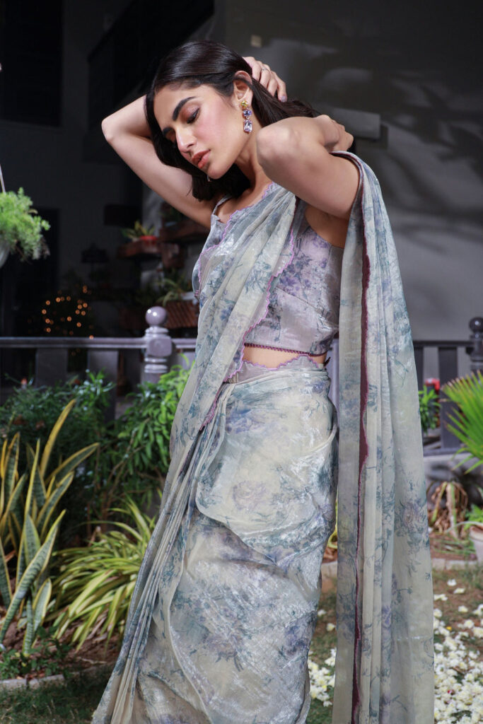 Lavender Luster Saree - Image 8