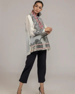 Soha Monochrome Fuschia Top