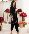 Emerald Front Open Kurta with Shalwar - Image 4