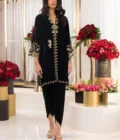 Emerald Front Open Kurta with Shalwar - Image 5