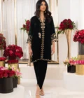 Emerald Front Open Kurta with Shalwar