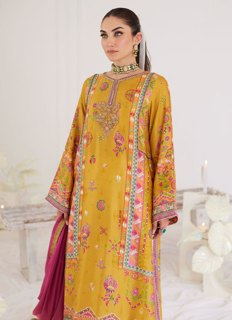 Palmira Mustard Shirt And Dupatta - Image 3