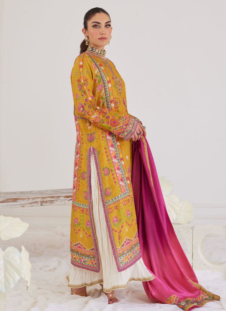 Palmira Mustard Shirt And Dupatta - Image 5