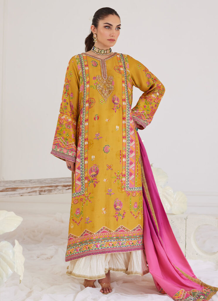 Palmira Mustard Shirt And Dupatta - Image 6