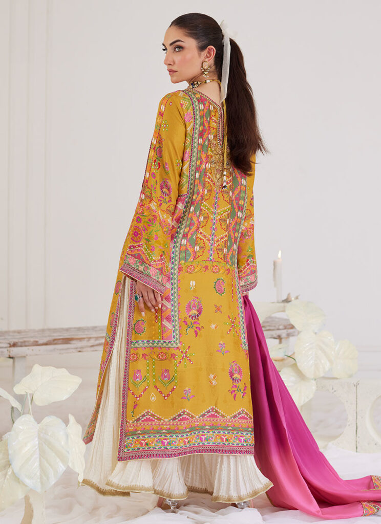 Palmira Mustard Shirt And Dupatta - Image 2