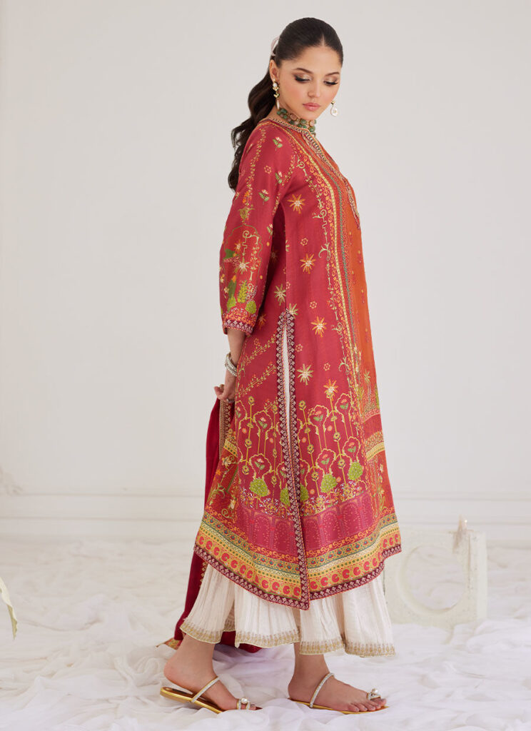 Paulina Rust Shirt And Dupatta - Image 3