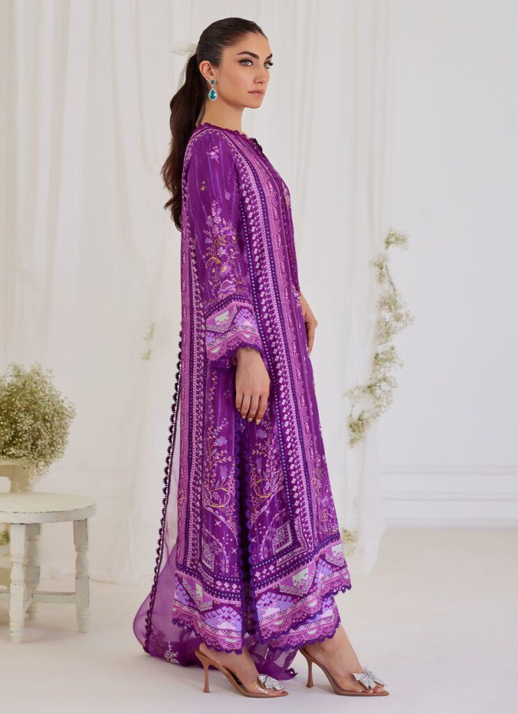 Ligia Plum Shirt And Dupatta - Image 6