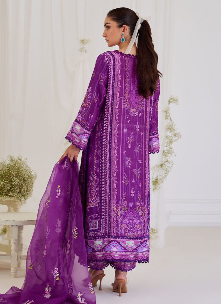 Ligia Plum Shirt And Dupatta - Image 3