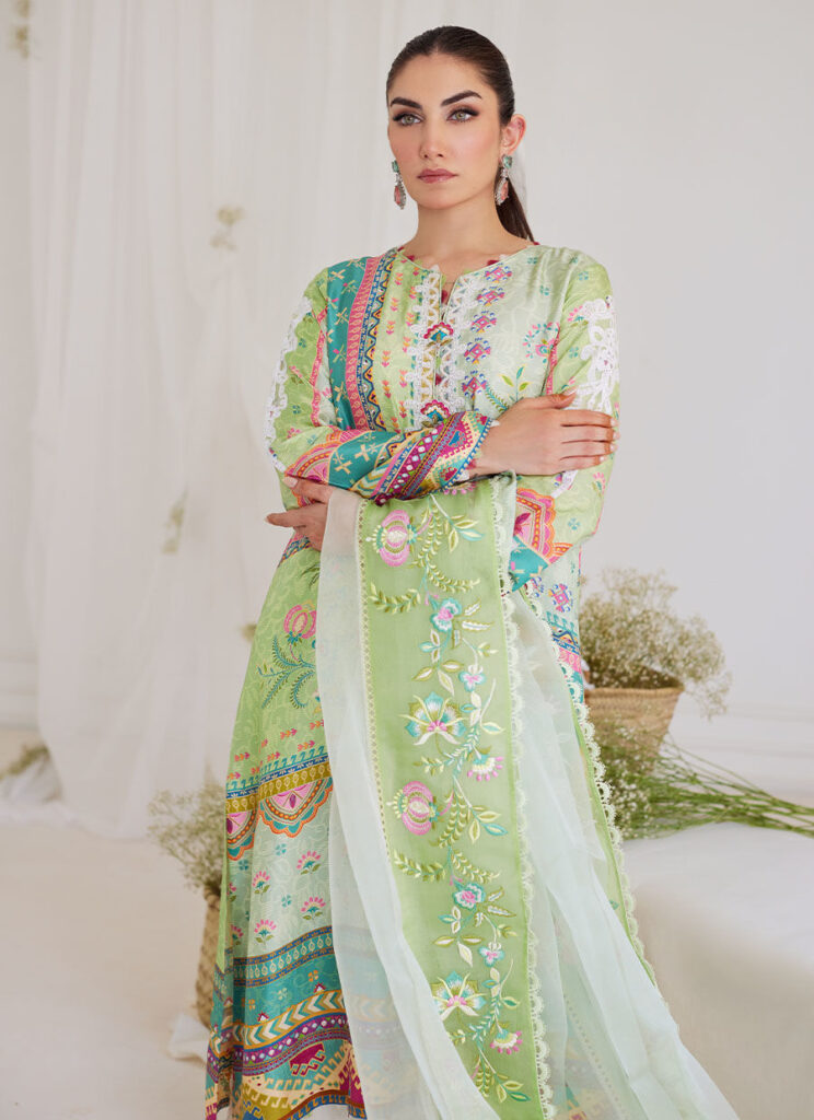 Marta Apple Green Shirt And Dupatta - Image 4
